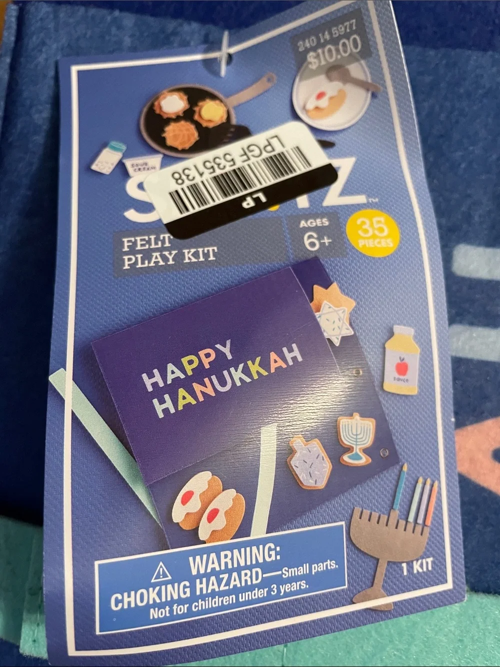 Felt 'Happy Hanukkah' Banner Kit - Navy with Mint Accents New